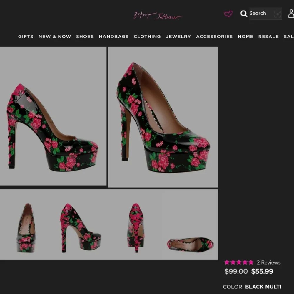 Betsey Johnson Floral Pumps Bonnee - Picture 8 of 8